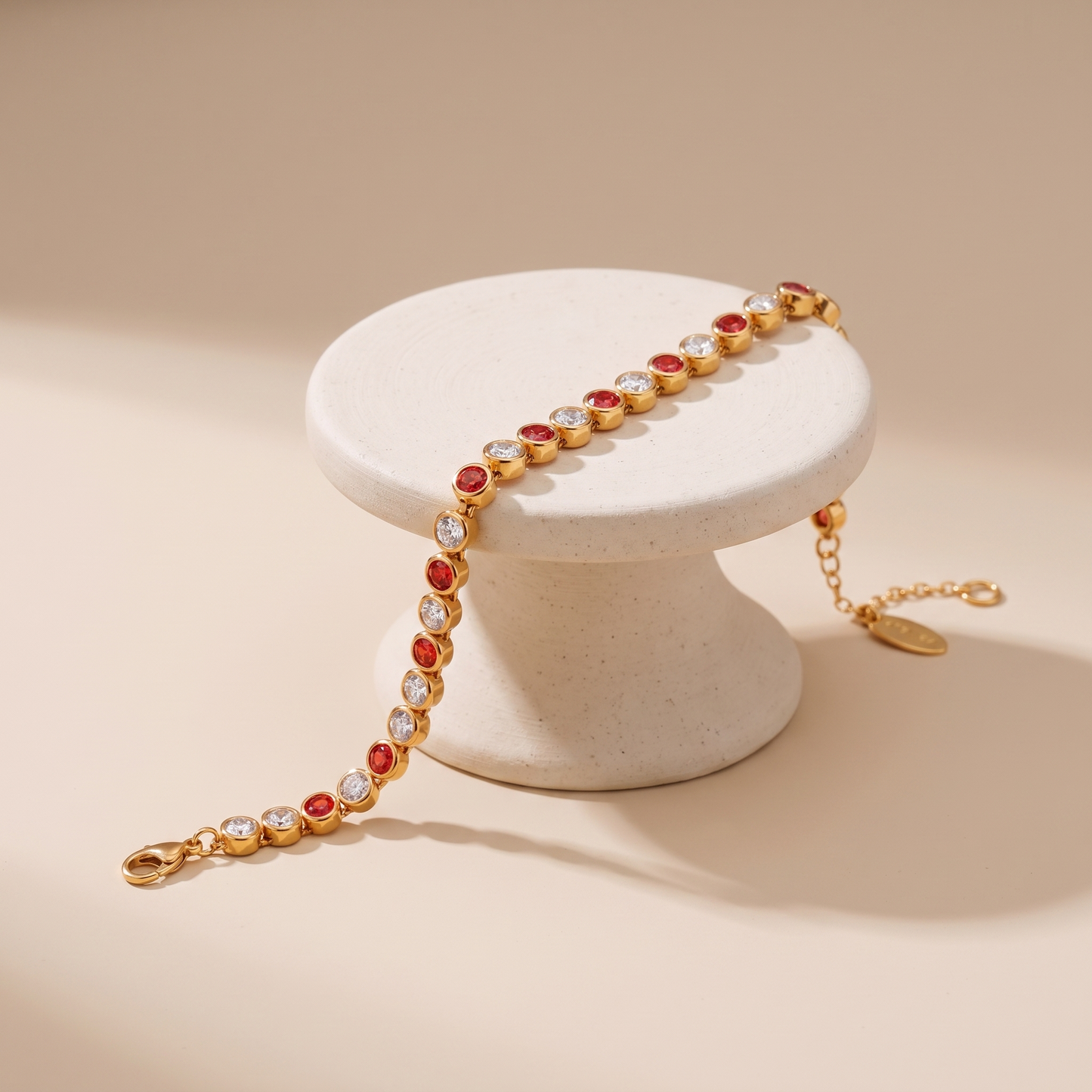 Asea Cherry Red Tennis Bracelet — angle