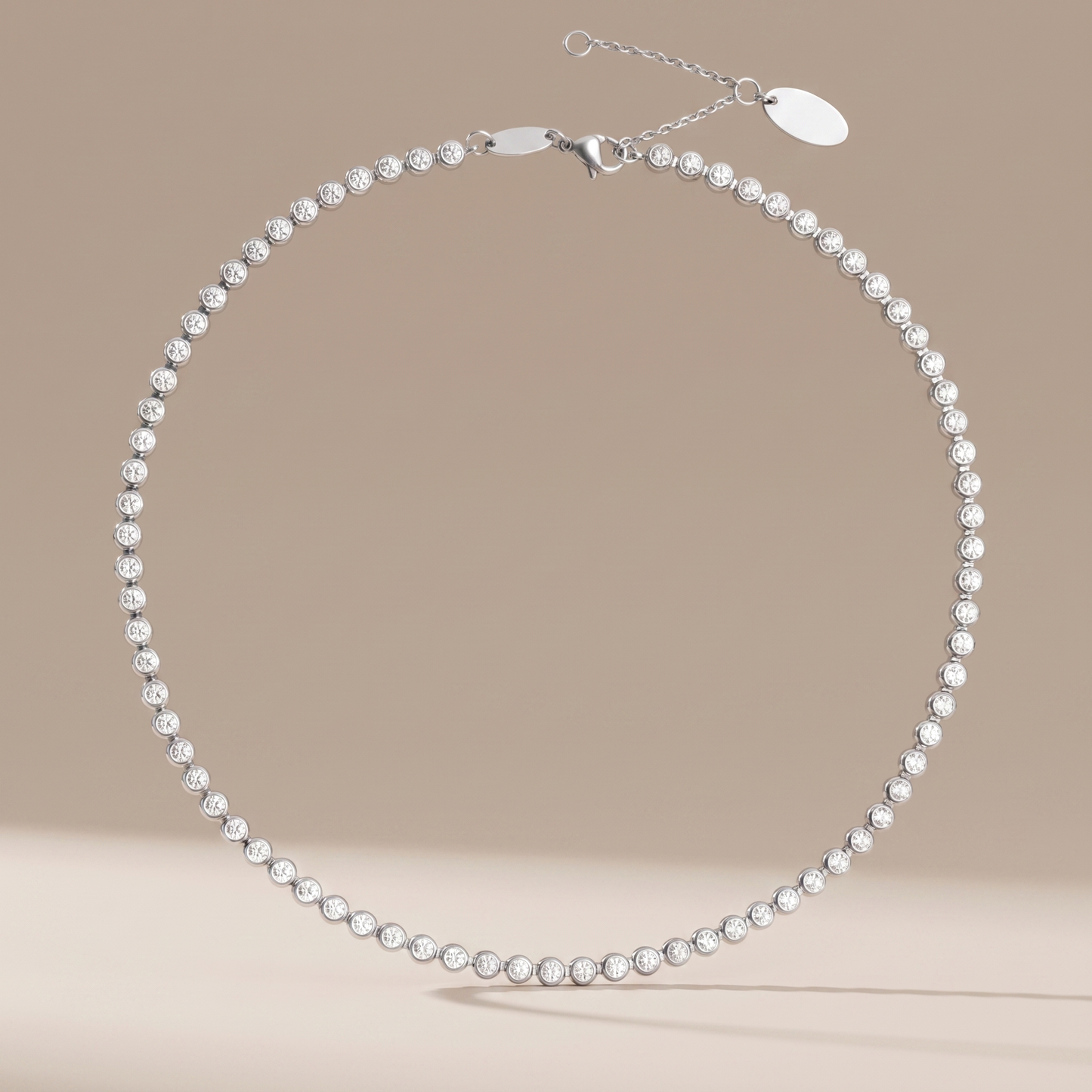 Asea Zircon Tennis Choker — Silver color
