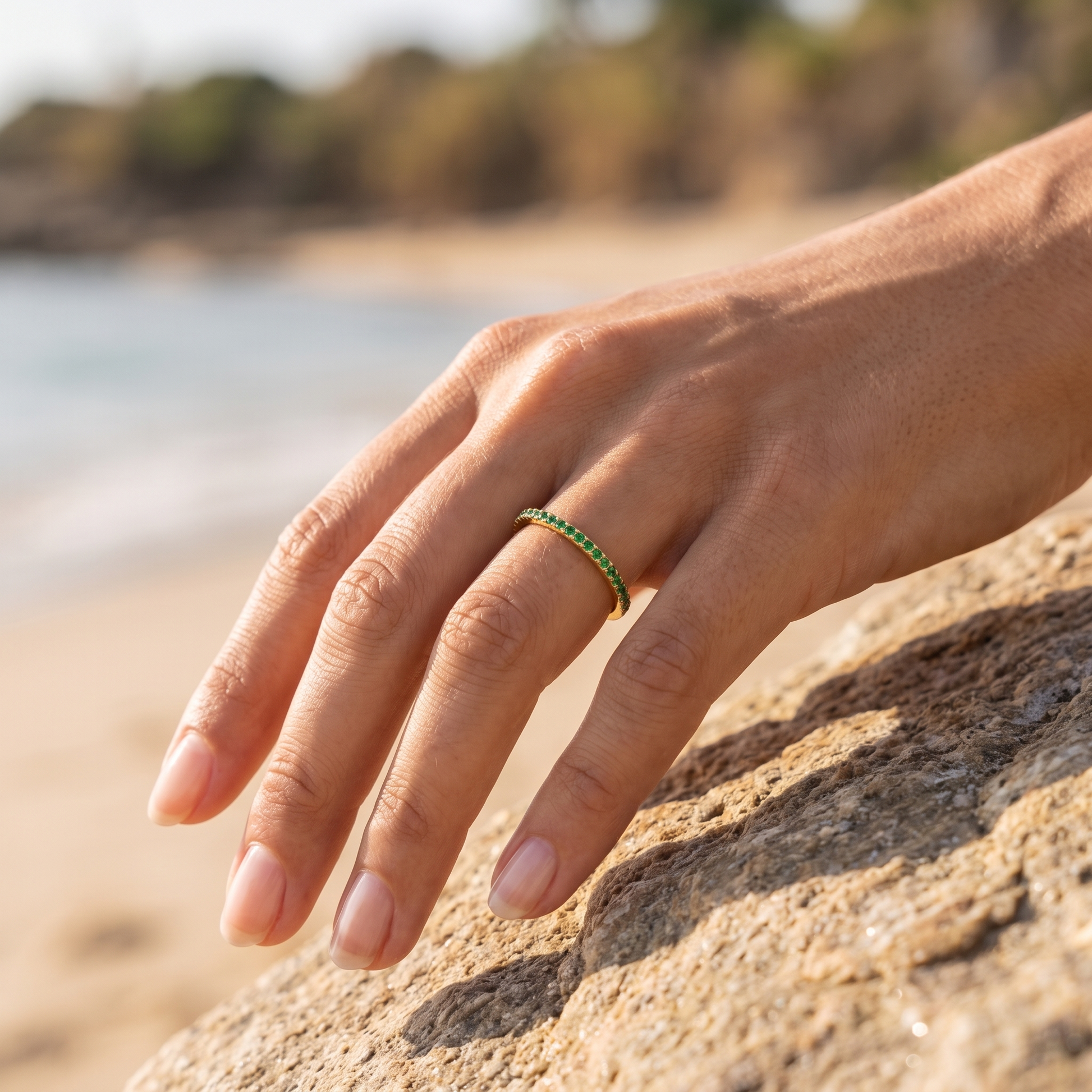 Asea First Light Green Zircon Ring — worn by model