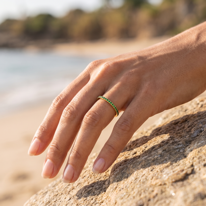 Asea First Light Green Zircon Ring — worn by model