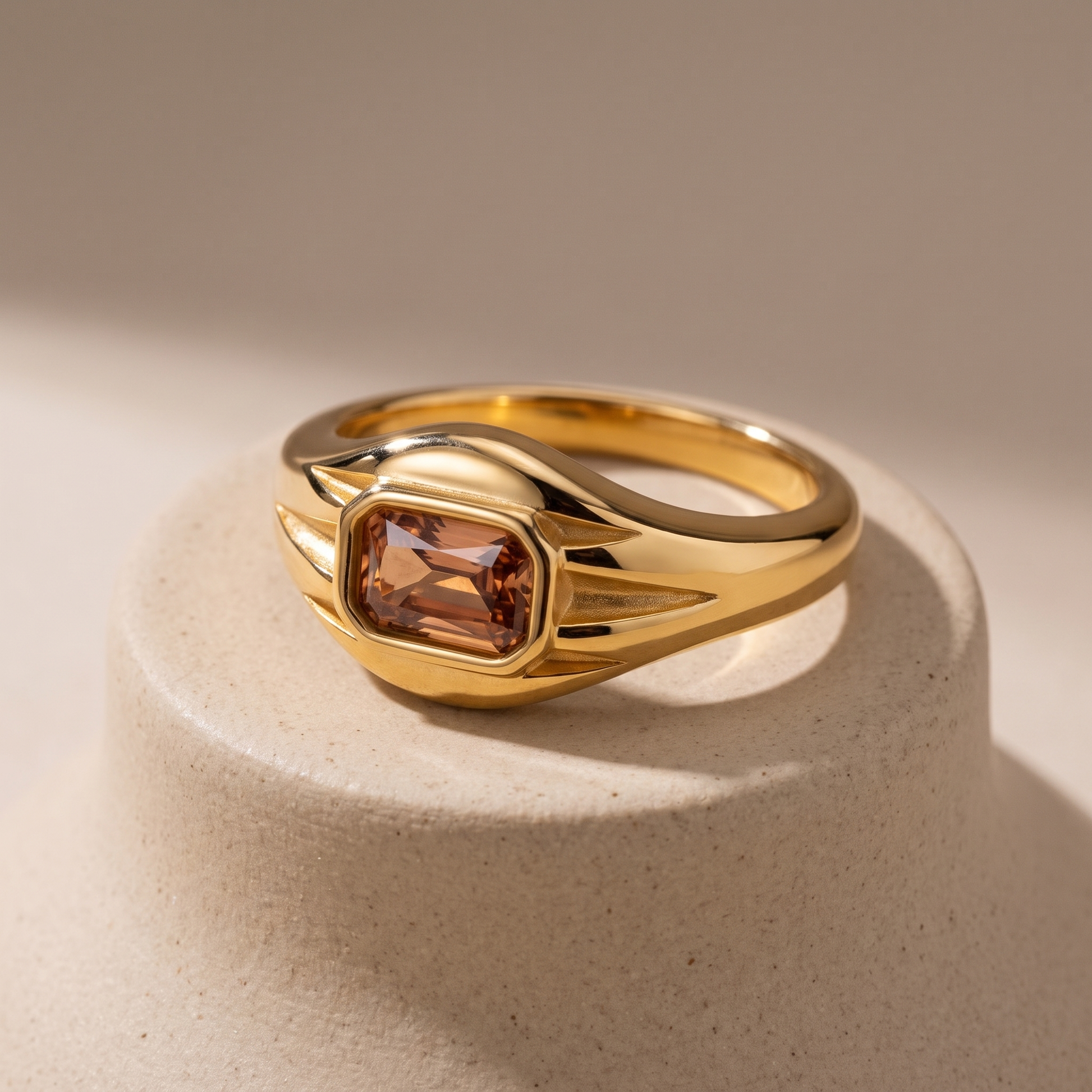 Asea Terracotta Stone Ring — angle
