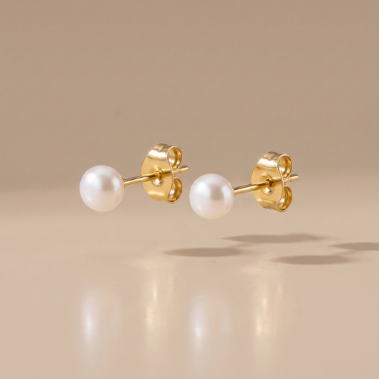Asea Freshwater Pearl Studs — front view
