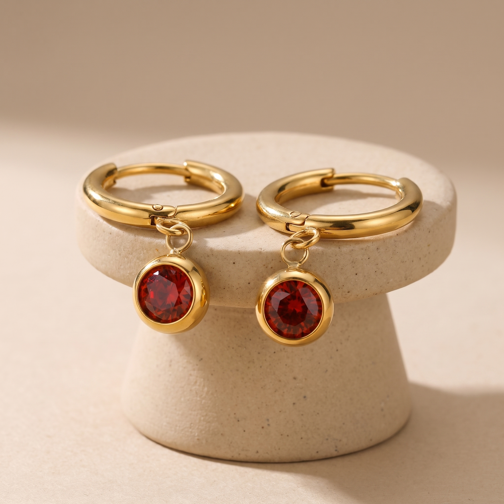 Asea Birthstone Huggie Hoops — angle