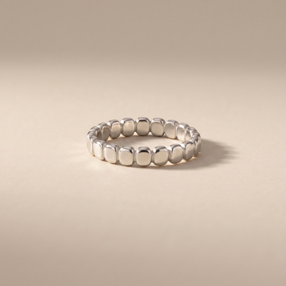 Asea Bead Stacking Ring — Silver Color