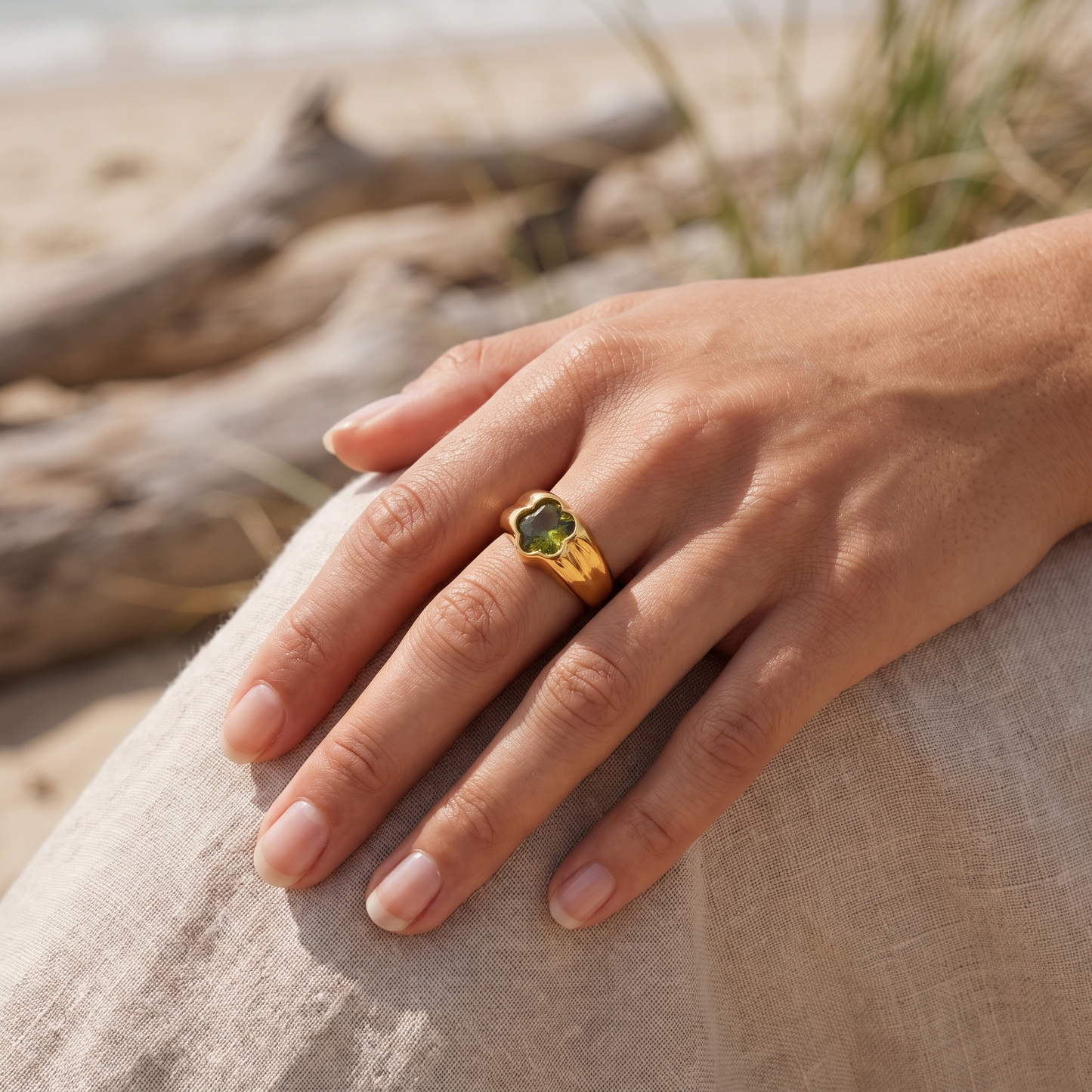 Asea Blossom Zircon Ring — worn by model