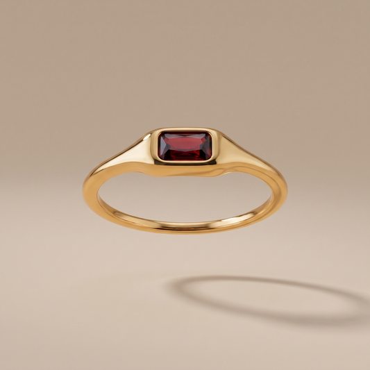 Asea Amber Zircon Ring — front view