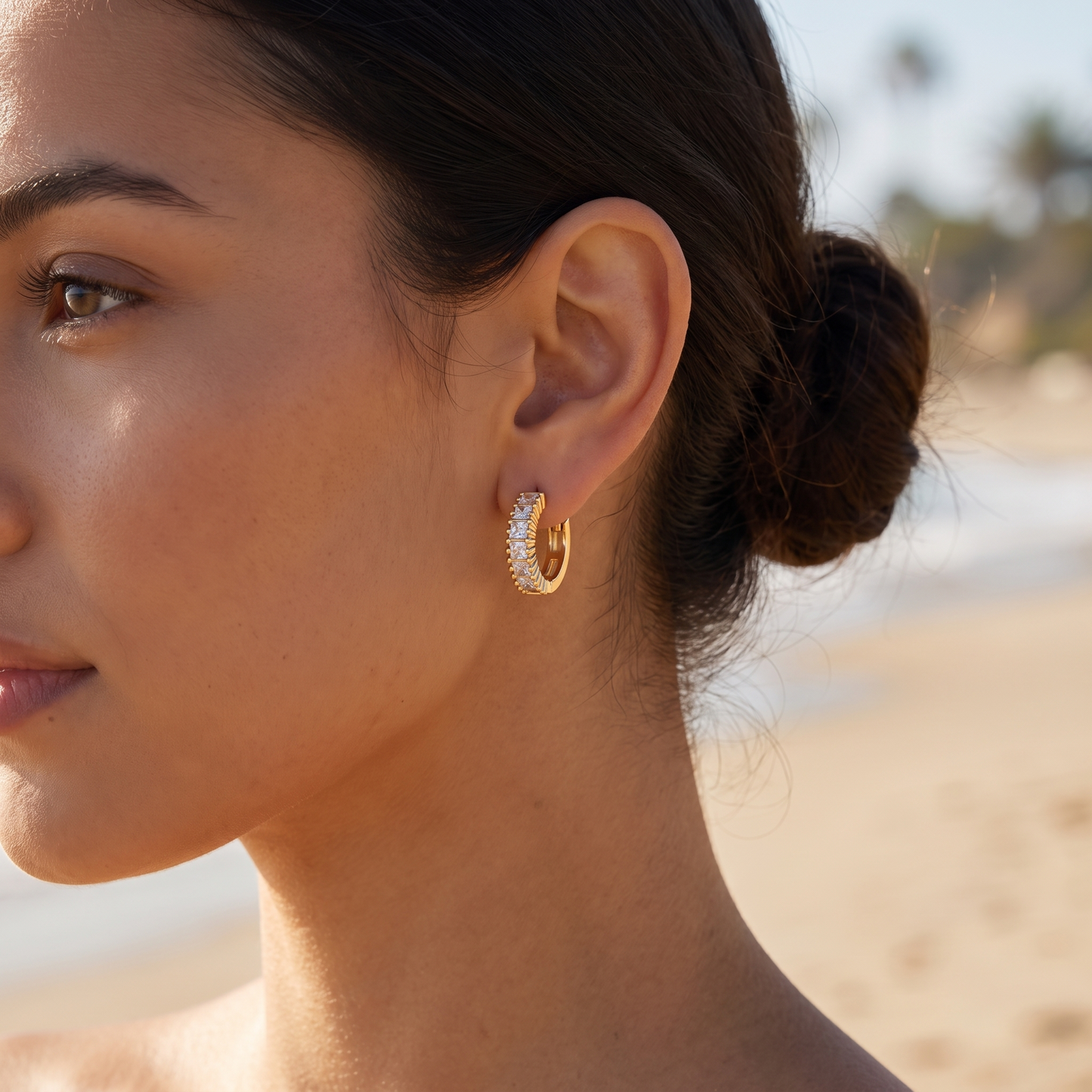 Asea Luciana Shimmer Hoops — worn by model