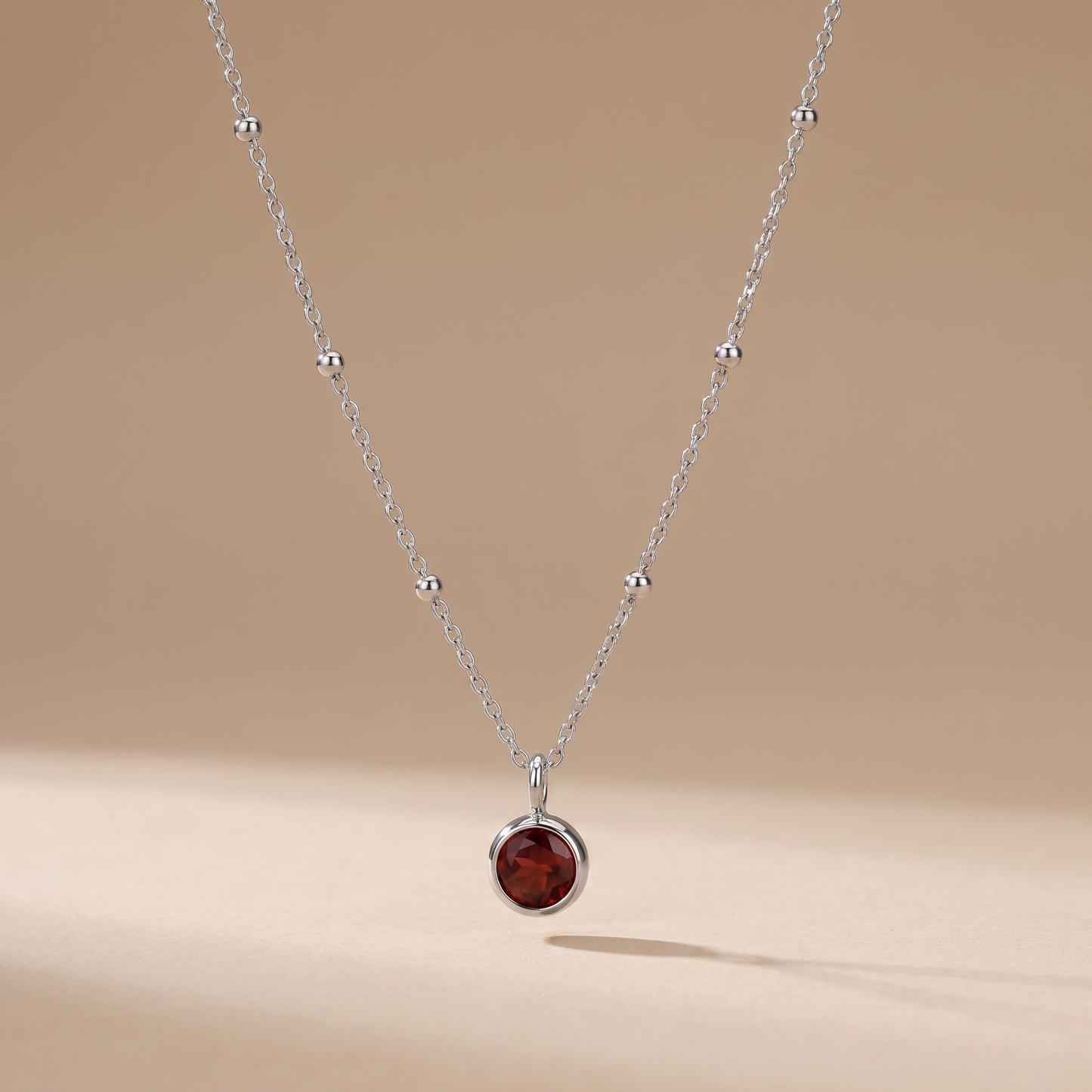 Asea Birthstone Pendant Necklace — Silver Color