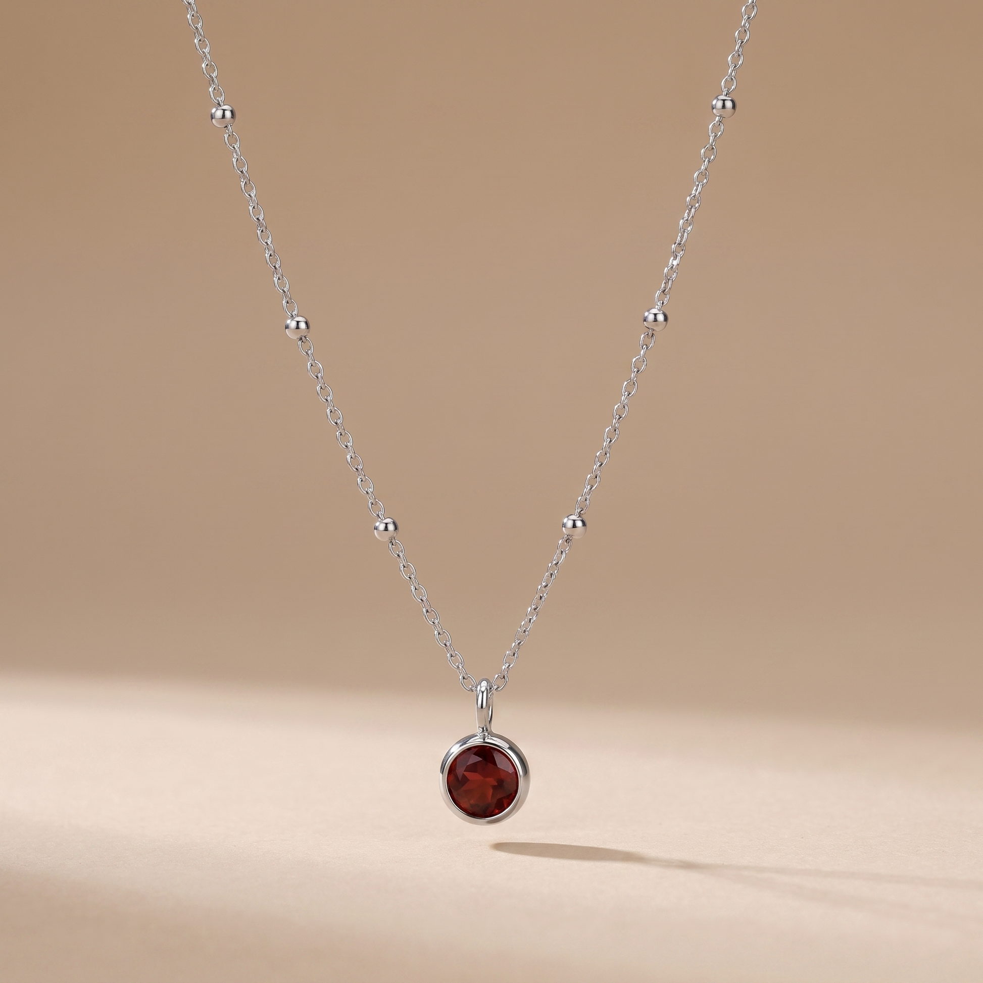Asea Birthstone Pendant Necklace — Silver Color