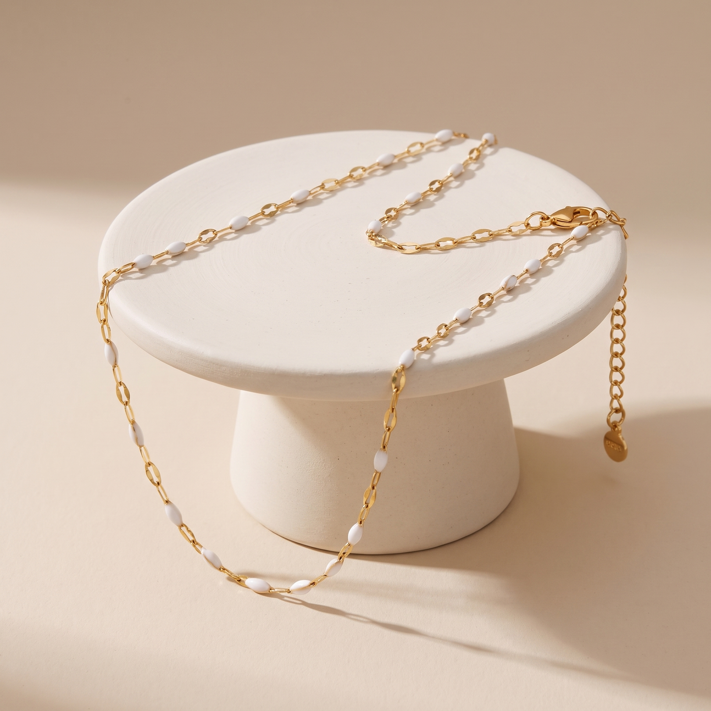 Asea Dainty White Enamel Choker — angle