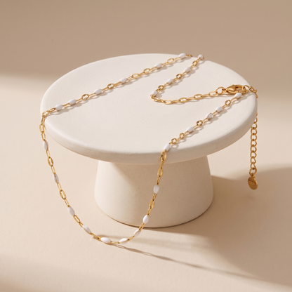Asea Dainty White Enamel Choker — angle