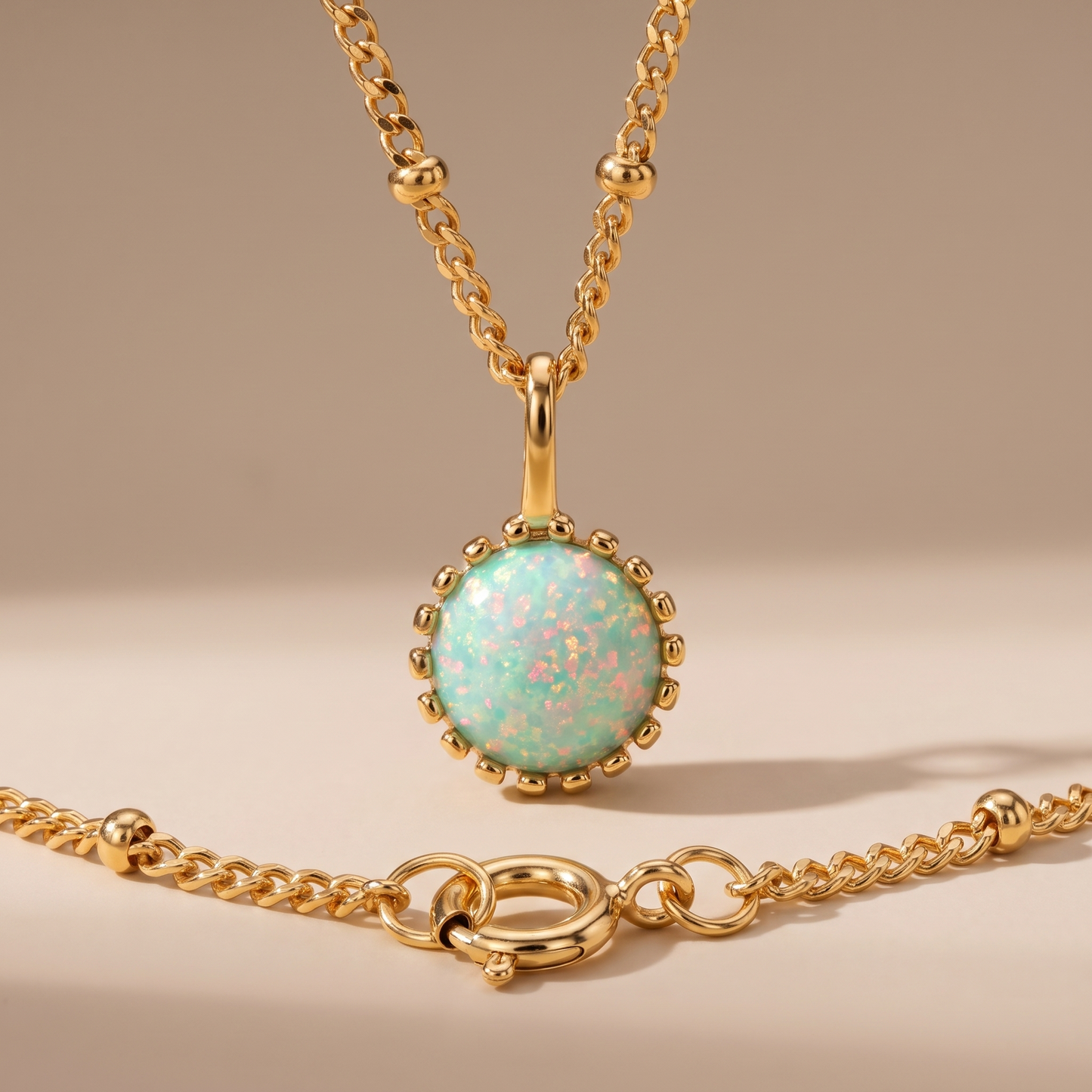 Asea Petite Opal Pendant Necklace — close-up detail