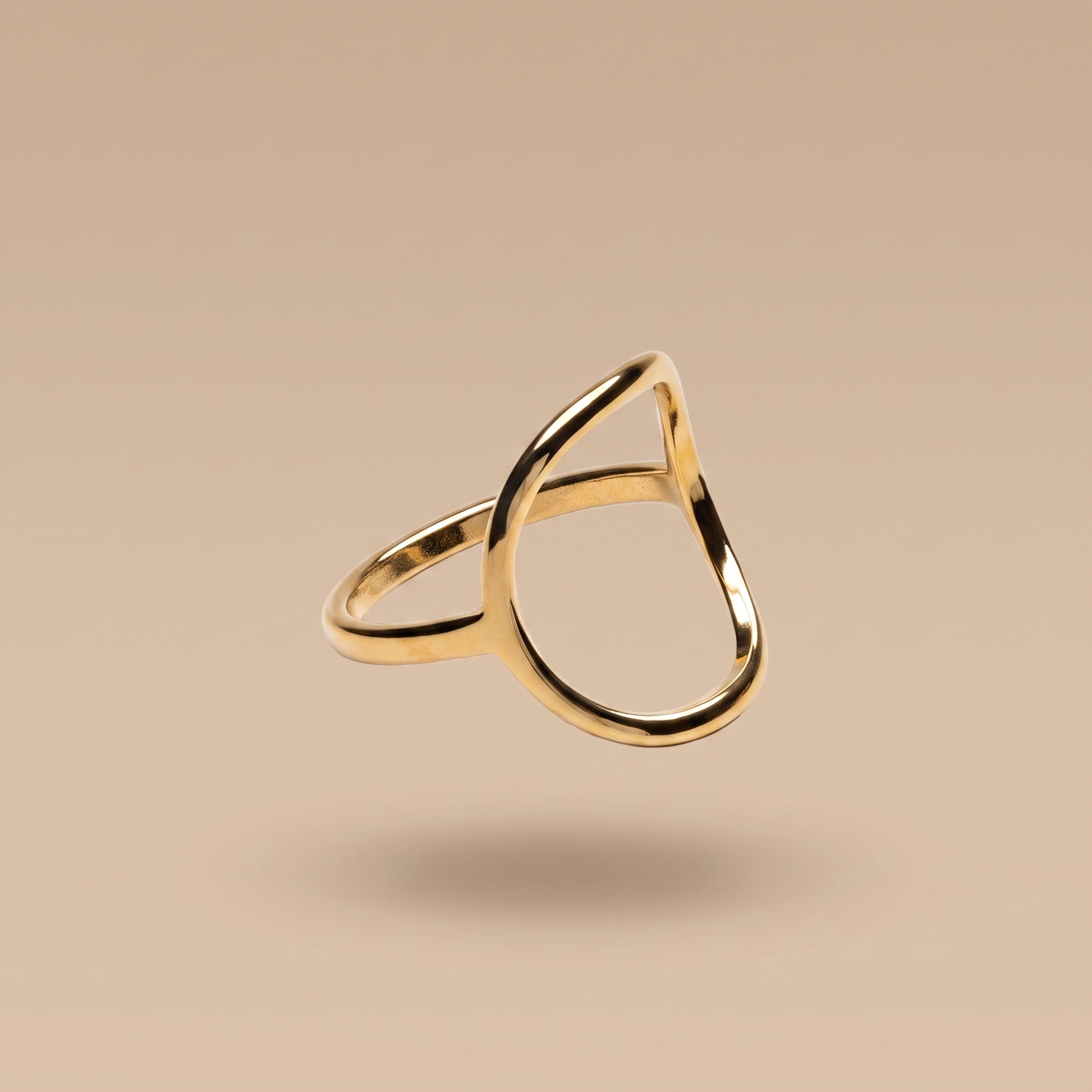 Asea Ensenada Gold Oval Ring — front view