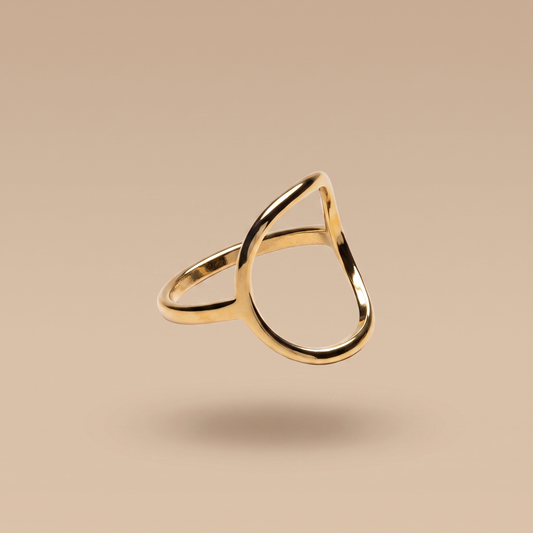 Asea Ensenada Gold Oval Ring — front view