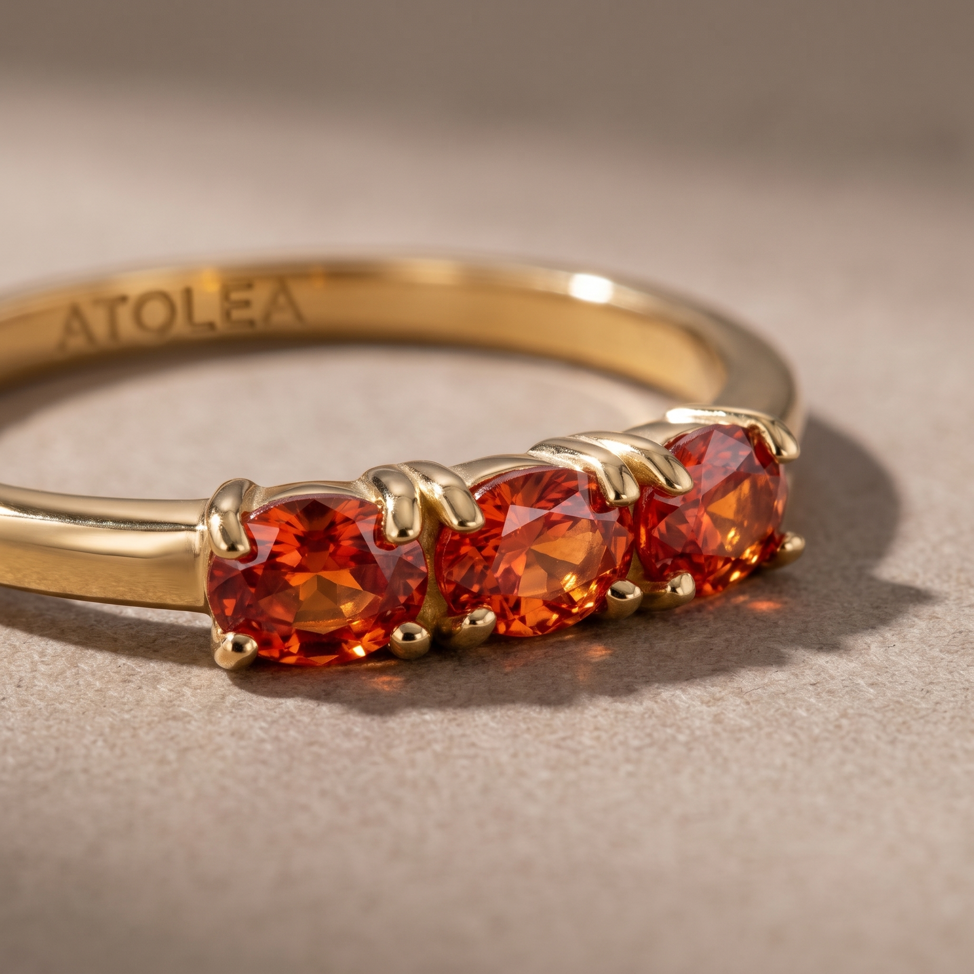 Asea Raspberry Trio Ring — close-up detail