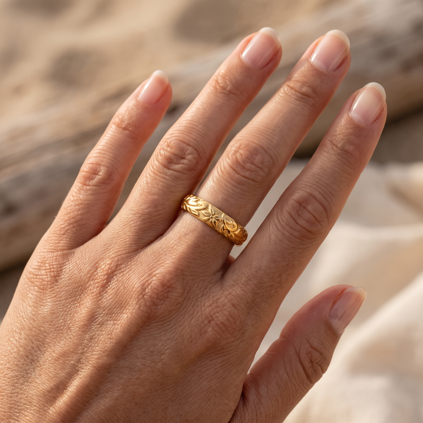 Asea Bloom Sculpted Ring — worn by model