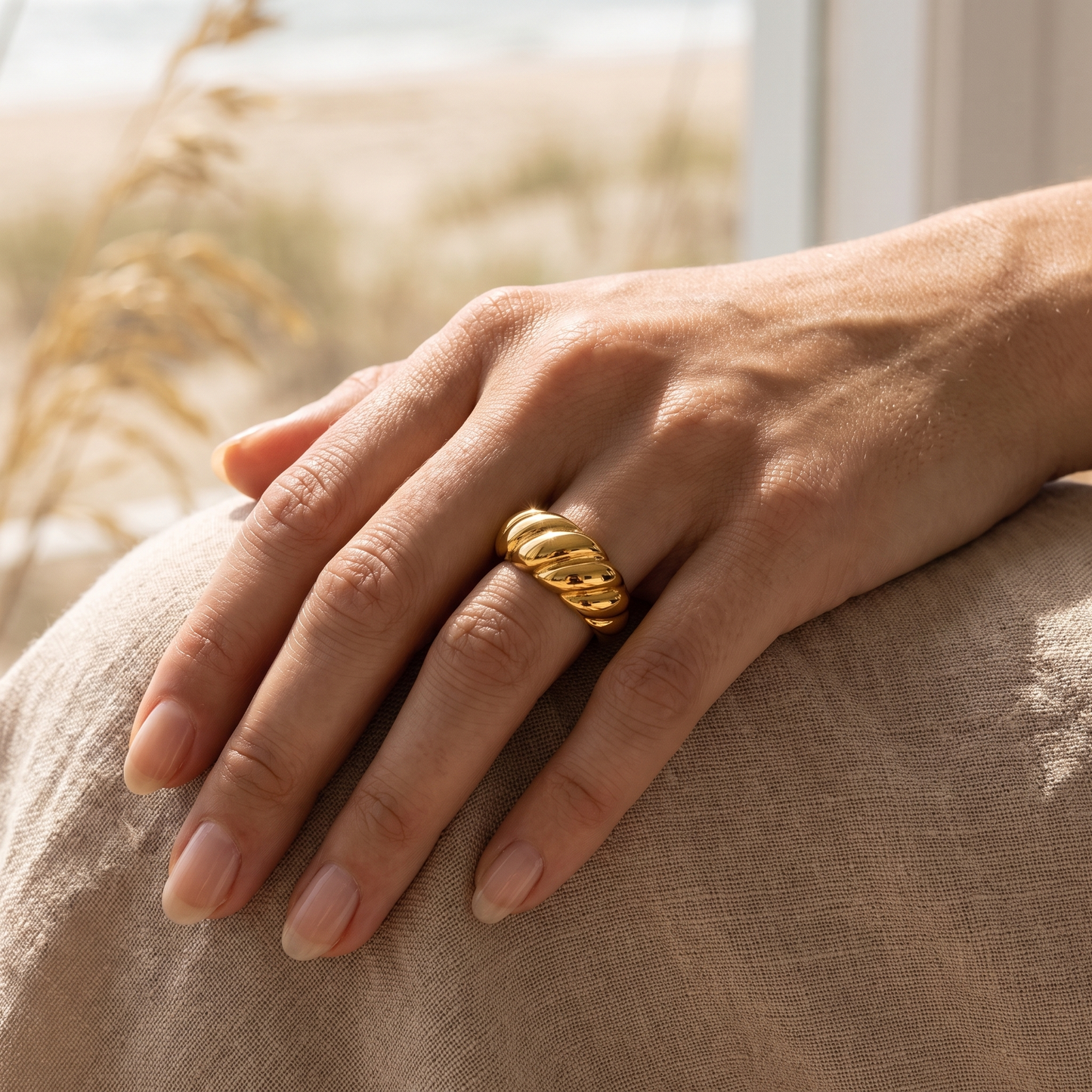 Asea Parisian Croissant Ring — worn by model