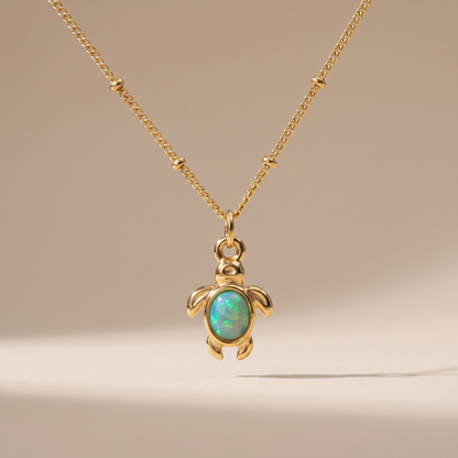 Asea Opal Sea Turtle Necklace — front view
