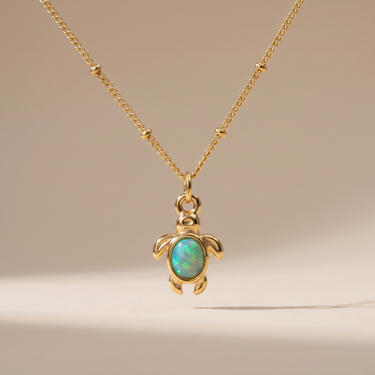 Asea Opal Sea Turtle Necklace — front view