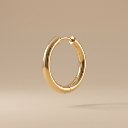 Asea Classic Thick Gold Hoops — front view