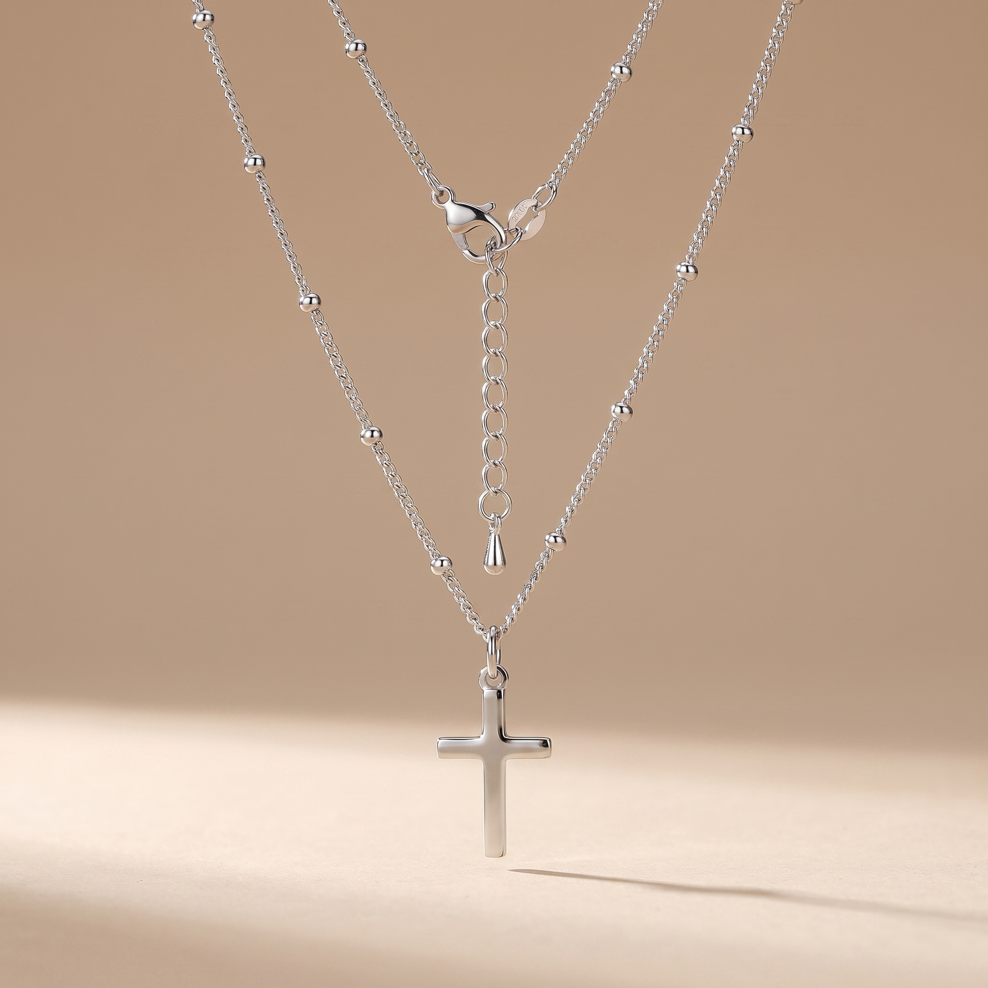 Asea Delicate Cross Pendant — Silver Color
