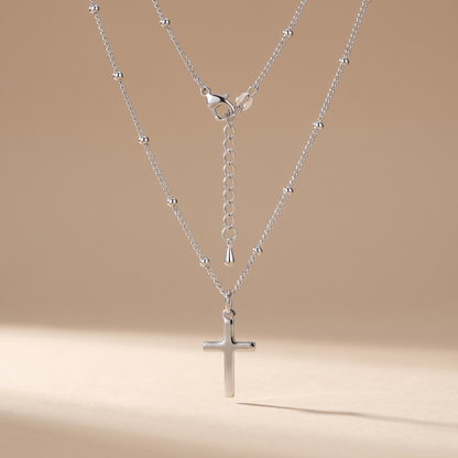 Asea Delicate Cross Pendant — Silver Color