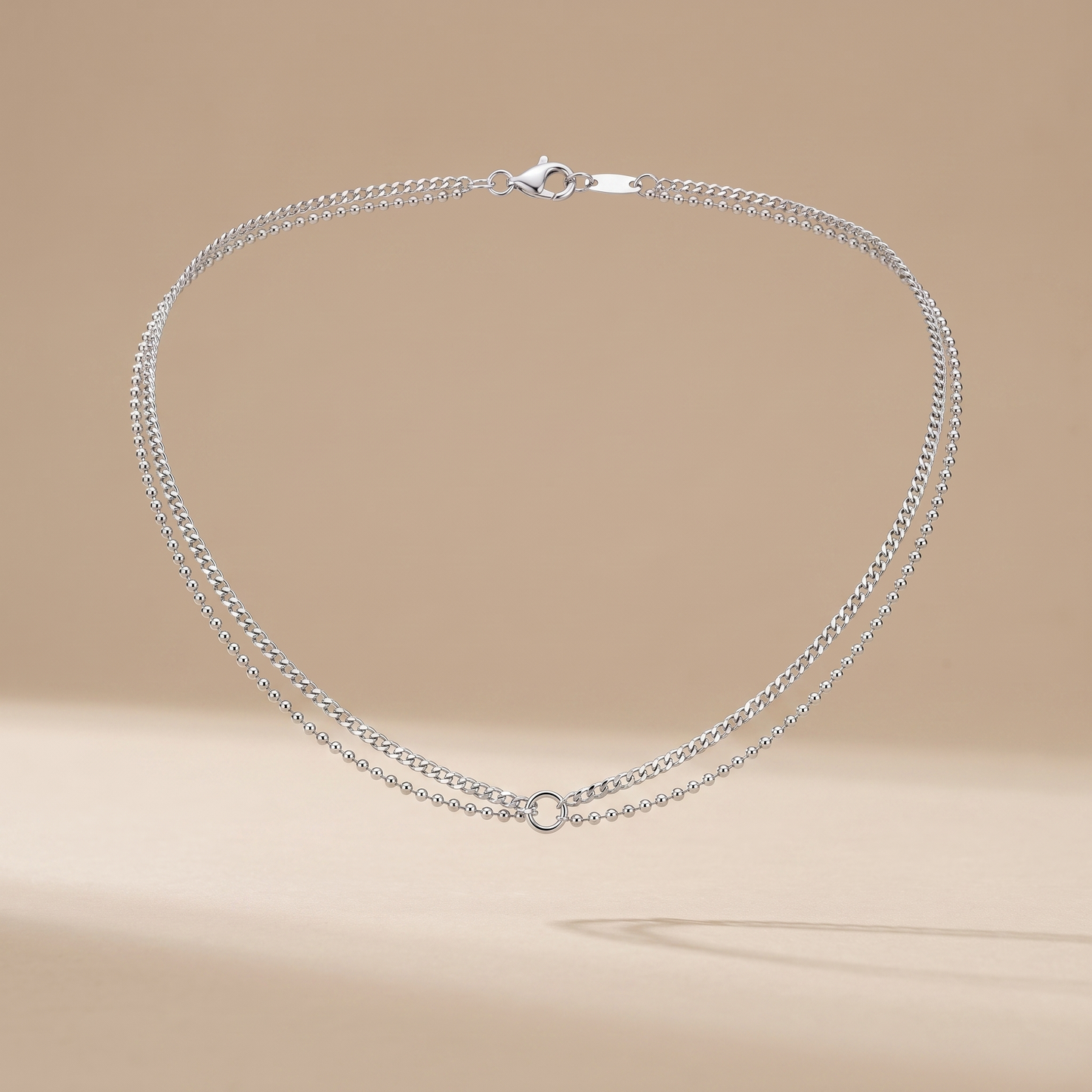 Asea Double Take Chain Choker — Silver Color