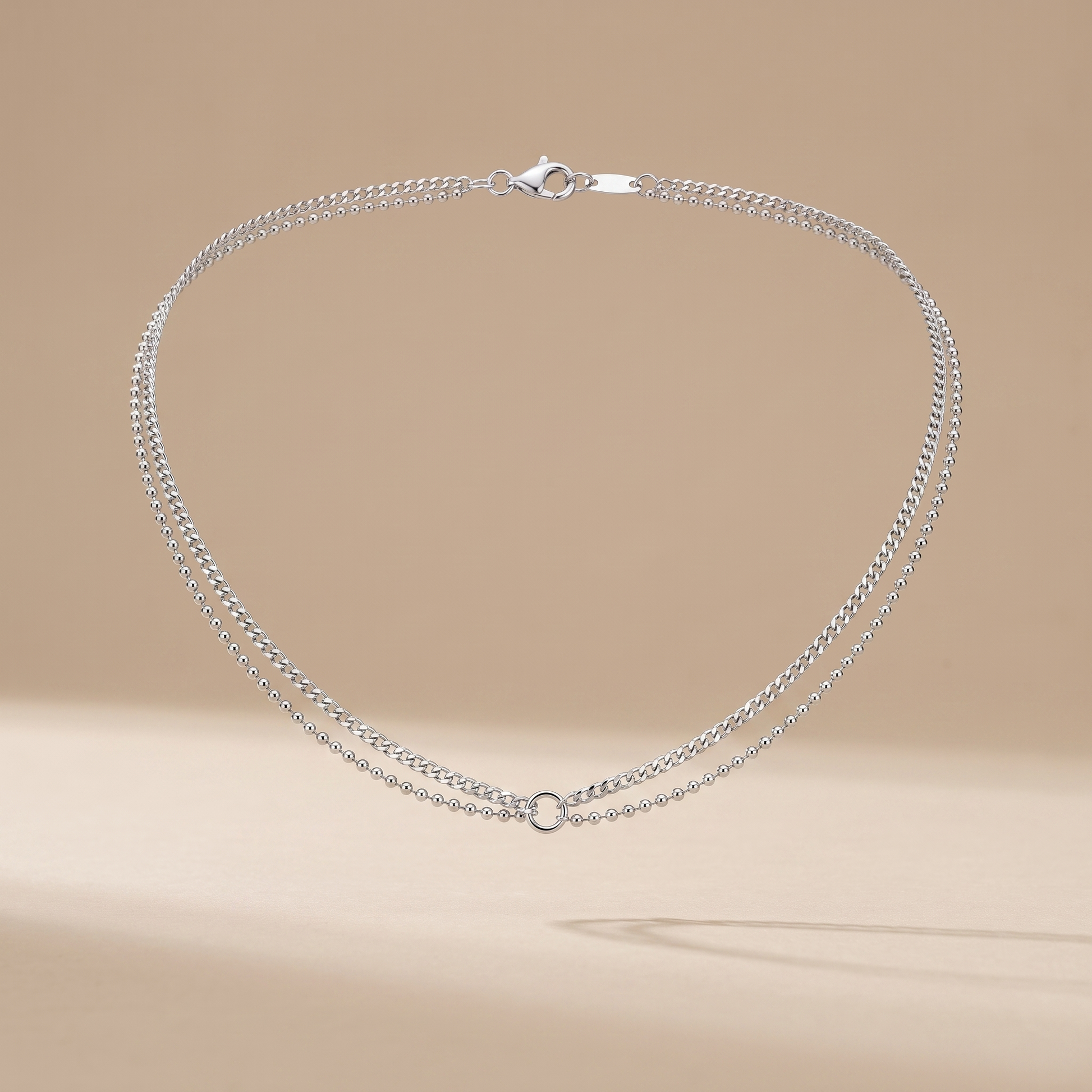 Asea Double Take Chain Choker — Silver Color