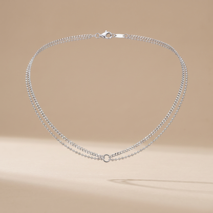 Asea Double Take Chain Choker — Silver Color