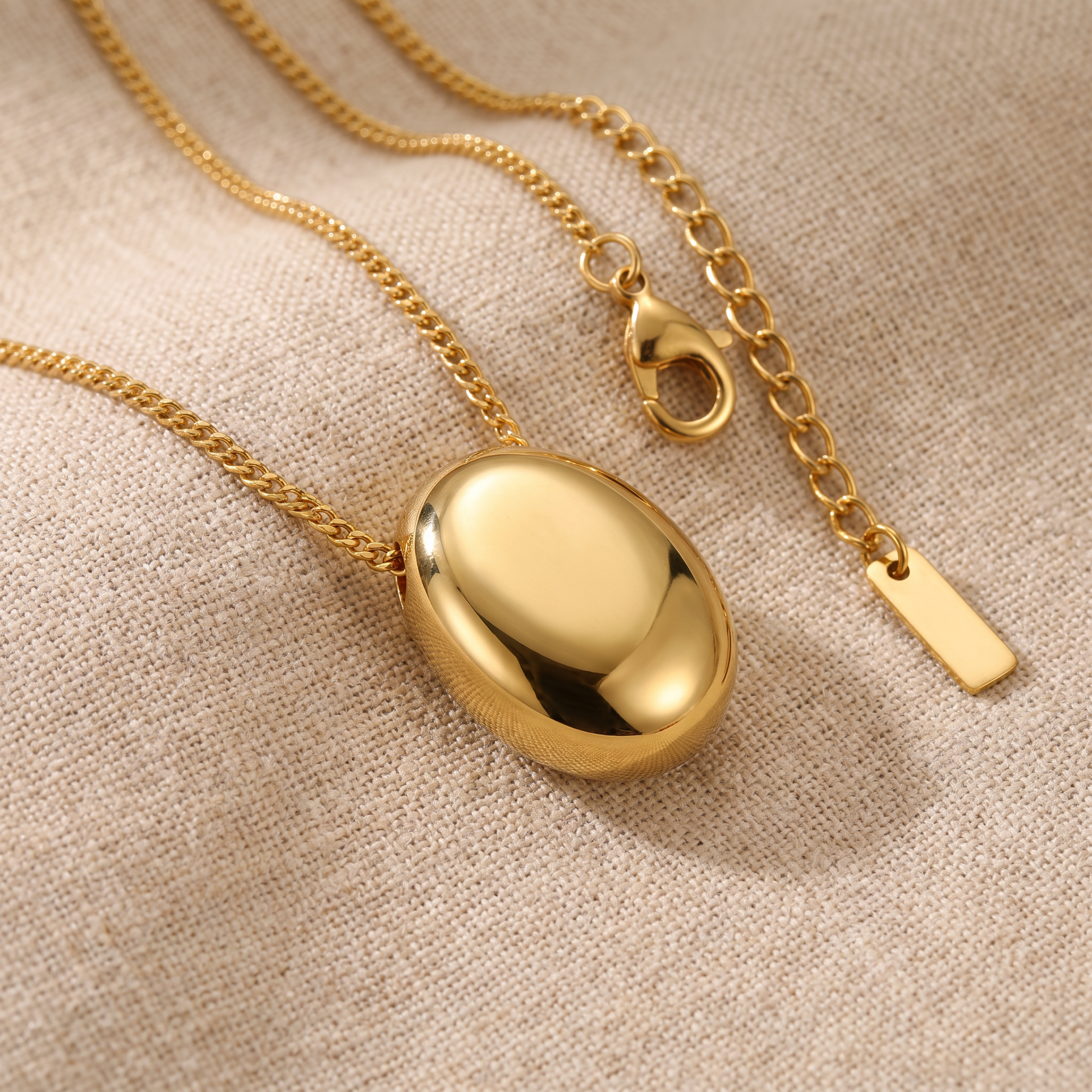 Asea Pebble Pendant Necklace — close-up detail