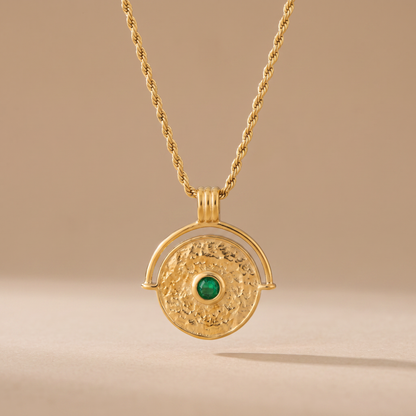 Asea Amara Coin Necklace — front view