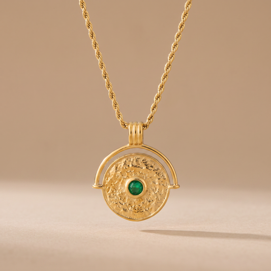 Asea Amara Coin Necklace — front view