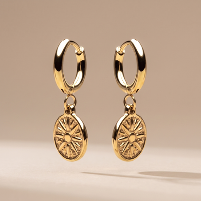 Asea Mini Sun Hoop Earrings — front view