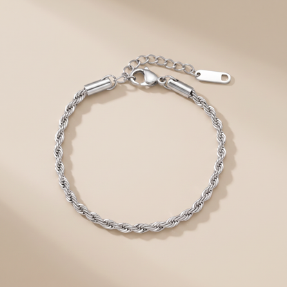 Asea Sagres Twisted Rope Anklet — Silver color