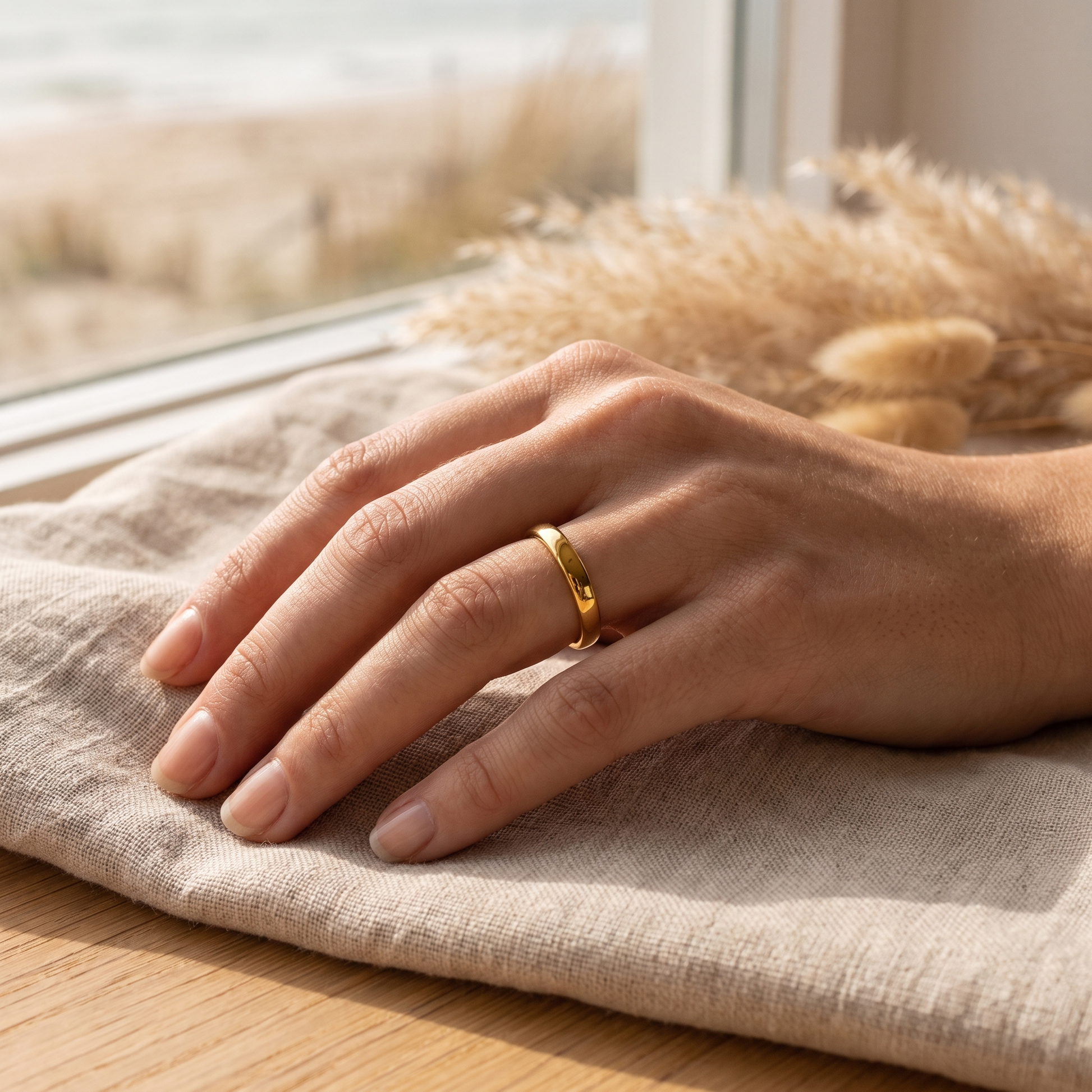 Asea Classic Daily Band Ring — worn by model