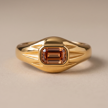 Asea Terracotta Stone Ring — close-up detail