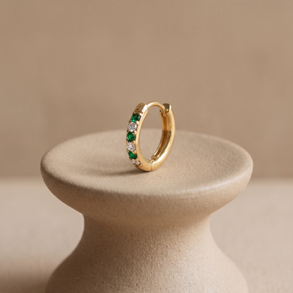 Asea Eden Green Crystal Hoops — angle