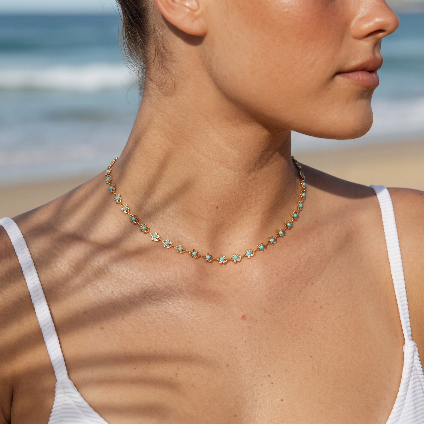 Asea Daisy Bloom Necklace — worn by model