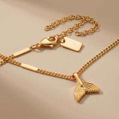 Asea Mermaid Charm Necklace — close-up detail