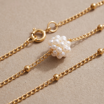 Asea Dainty Pearl Necklace — close-up detail