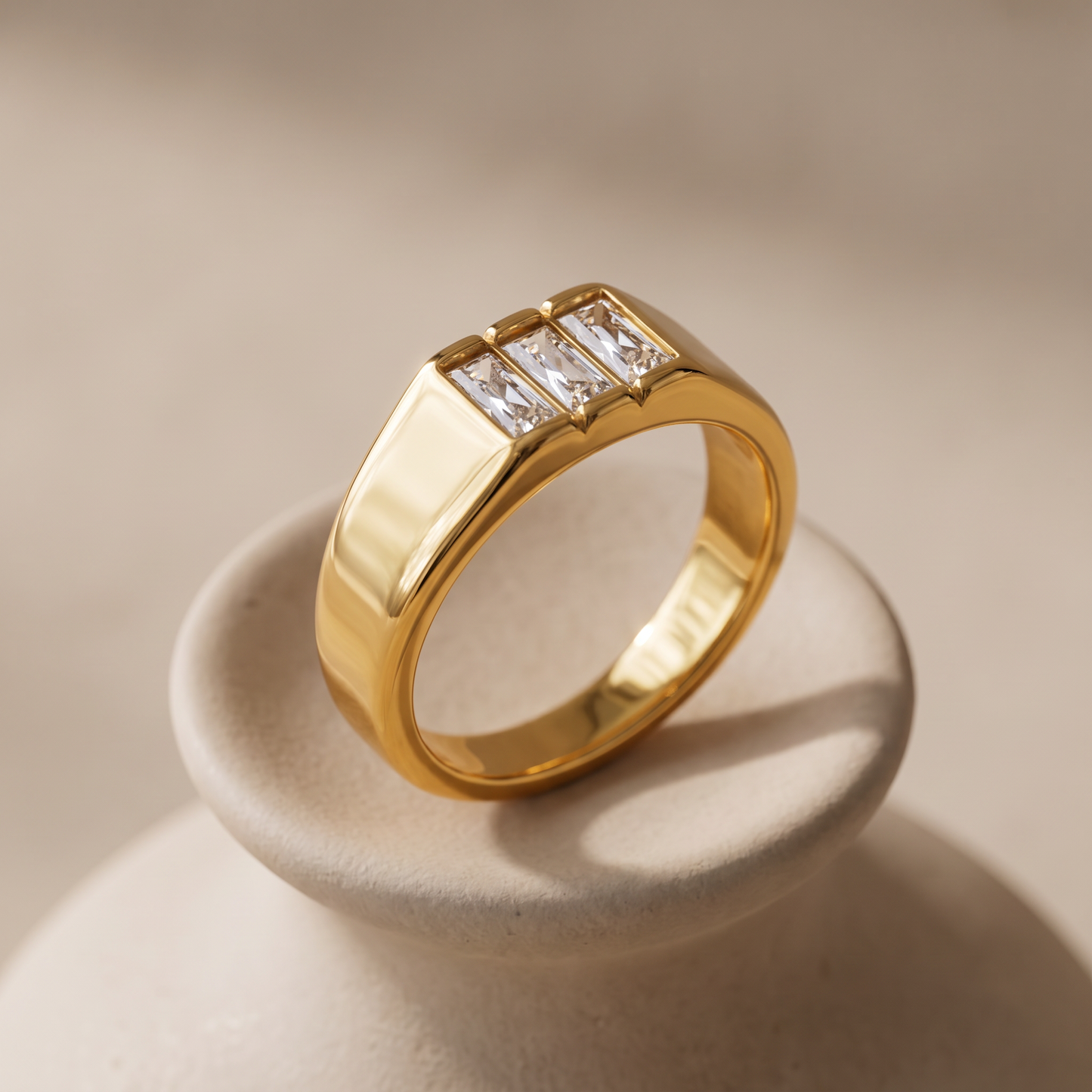 Asea Baguette-Cut Signet Ring — angle