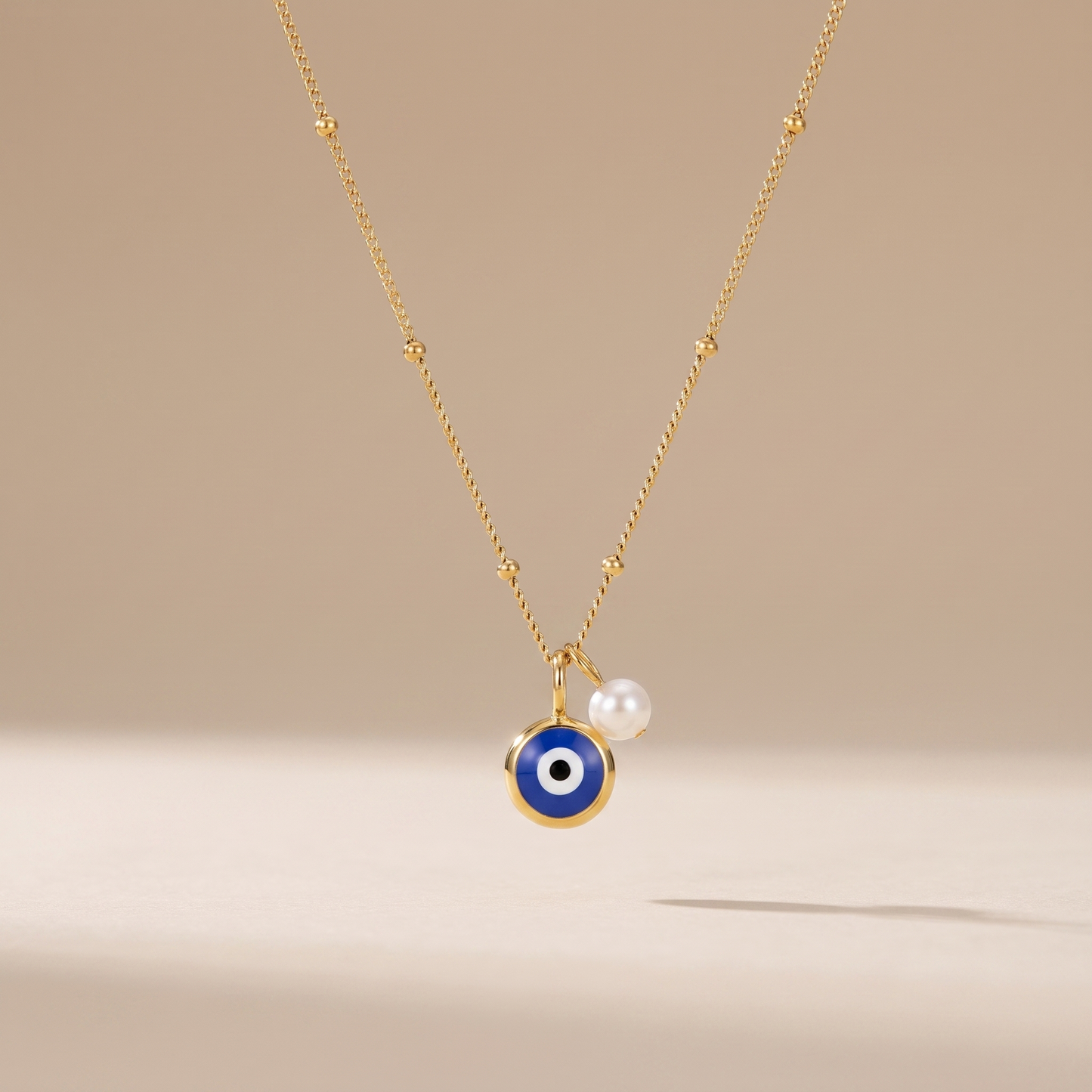 Asea Evil Eye Pearl Necklace — front view