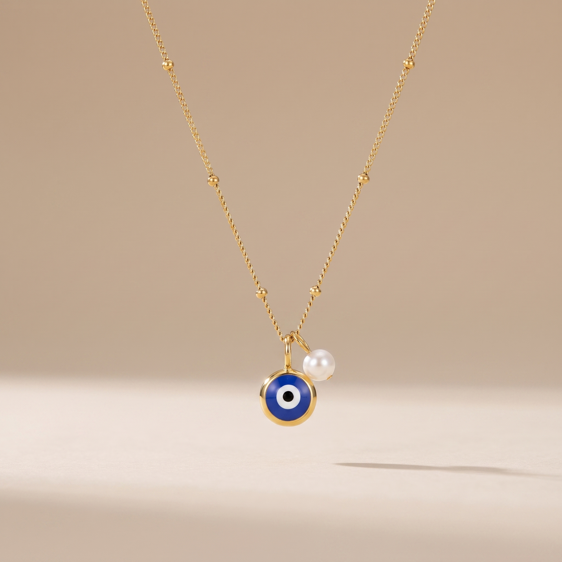 Asea Evil Eye Pearl Necklace — front view
