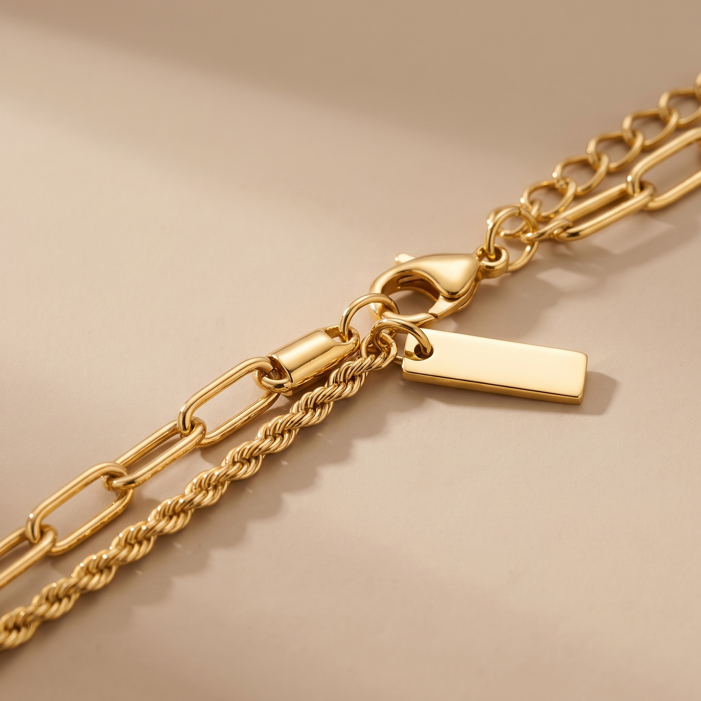 Asea Everyday Layered Chain Bracelet — close-up detail