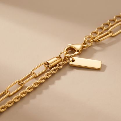 Asea Everyday Layered Chain Bracelet — close-up detail