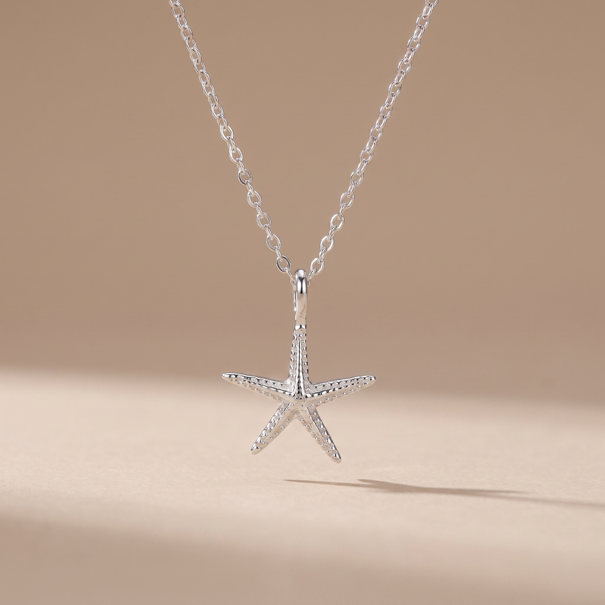 Asea Starfish Charm Necklace — Silver Color