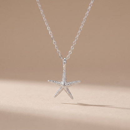 Asea Starfish Charm Necklace — Silver Color