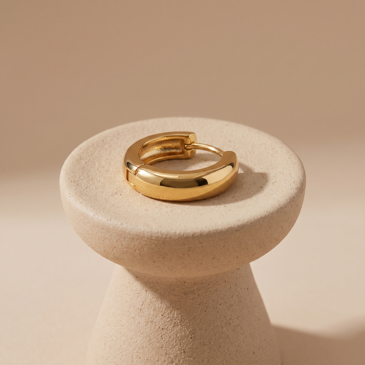 Asea Chunky Huggie Earrings — angle