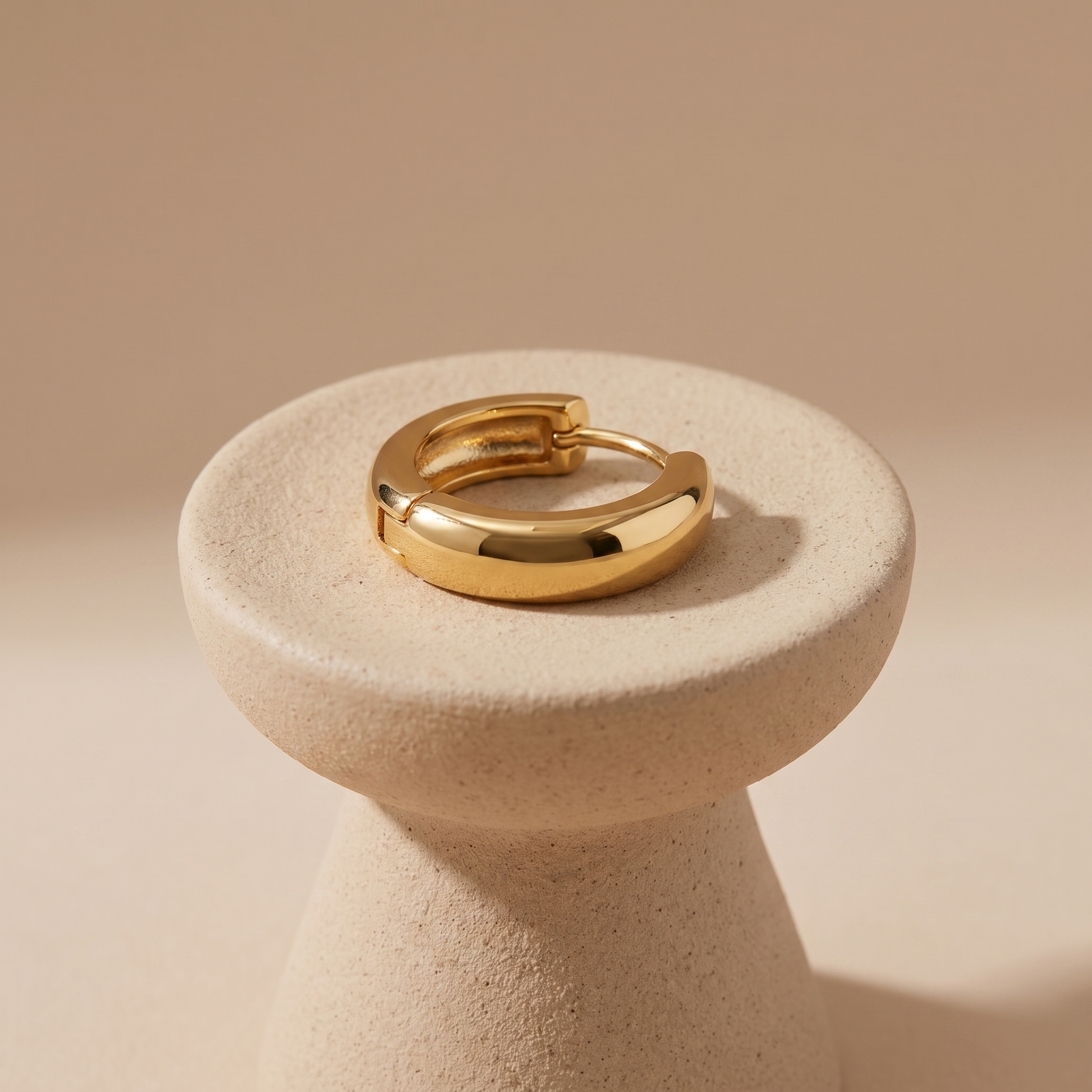 Asea Chunky Huggie Earrings — angle