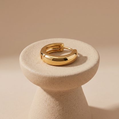 Asea Chunky Huggie Earrings — angle